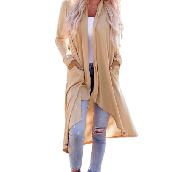 Make an offer!! Apricot Long Sleeve Pockets High Low Open Front Cardigan - Picture 7 of 13